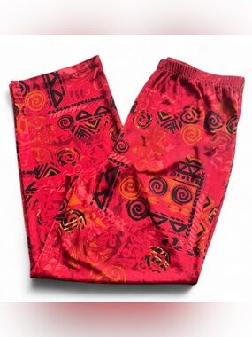 Chico's Red and Black Tribal Print Leggings